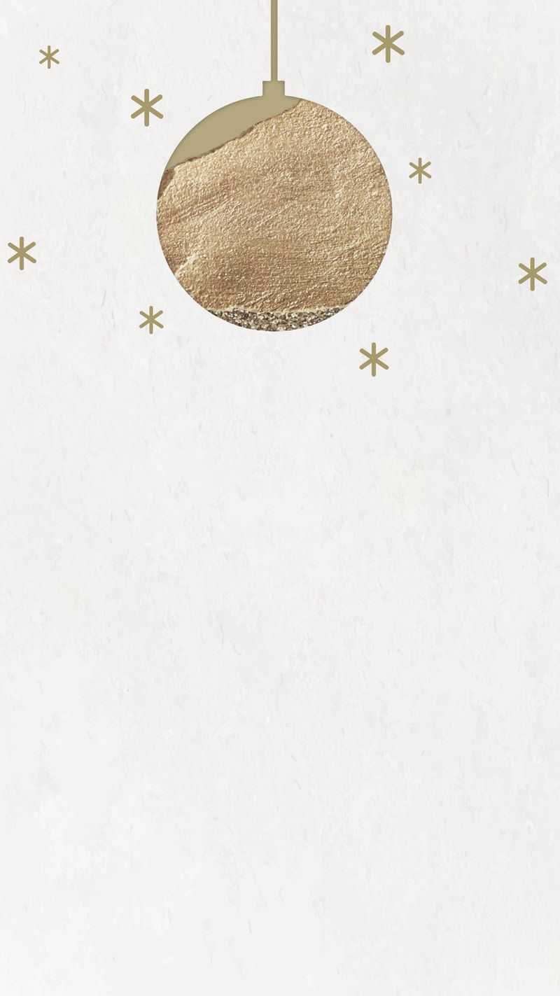 新年金球星光闪烁手机壁纸矢量