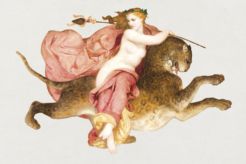 黑豹插图上的酒神曲由威廉·阿道夫·布盖罗的艺术作品混合而成