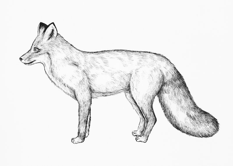 可爱的手绘狐狸插图