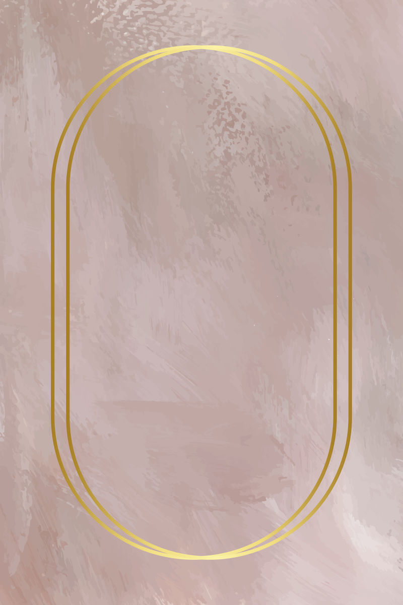 粉红色背景向量上的椭圆形金框