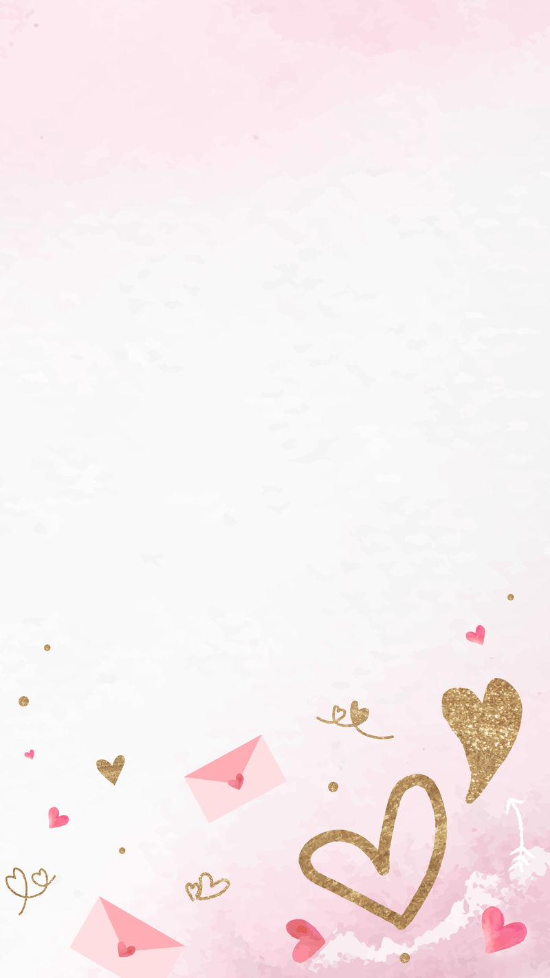 粉色情人节；s背景psd与情书手机壁纸