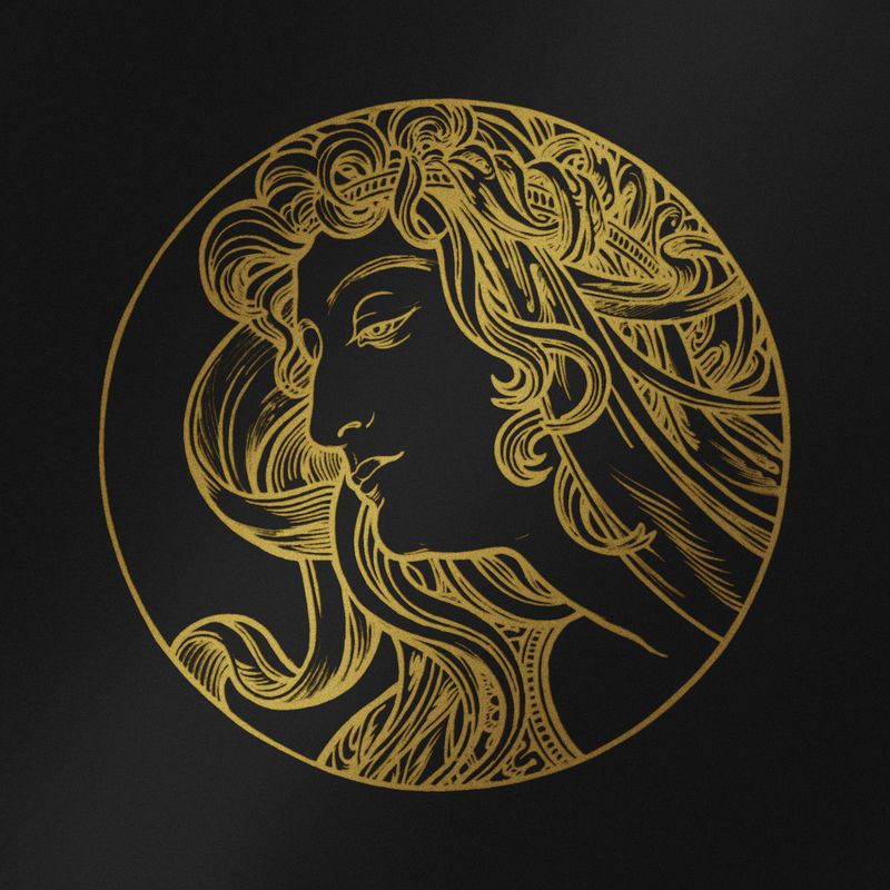 art nouveau gold silhouette lady psdremixed from the artworks of \u003ca href=\u0022https:\/www