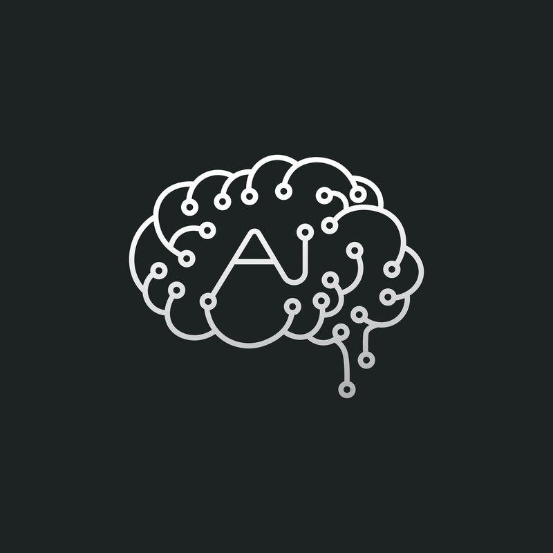 人工智能大脑图标插图