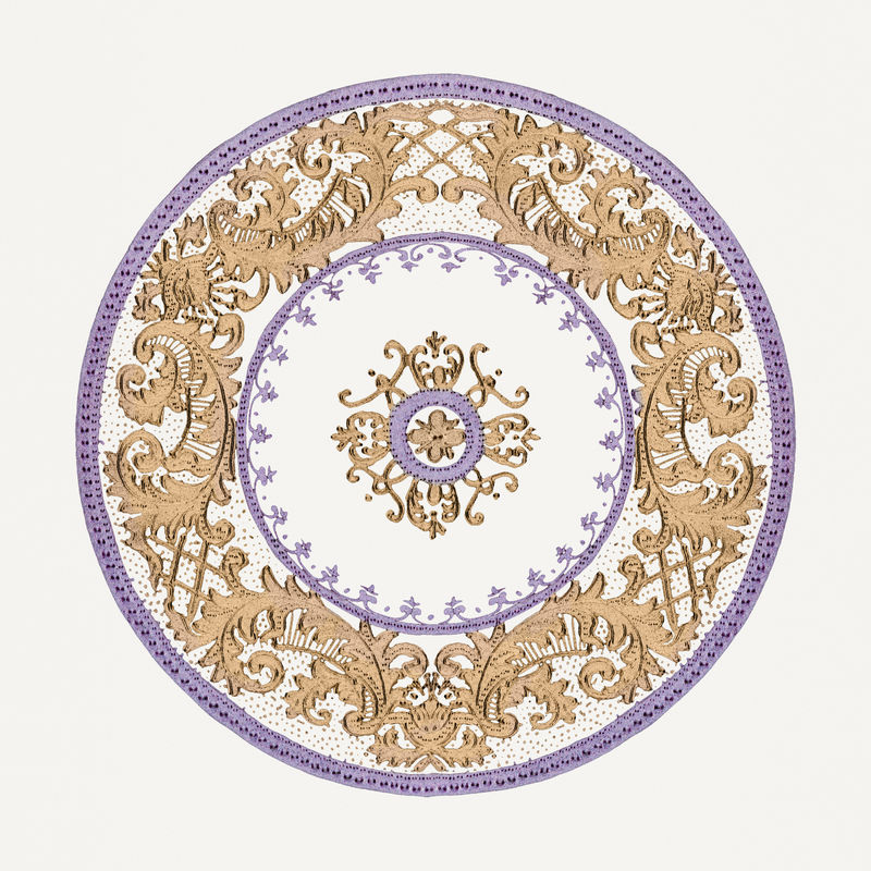 复古花卉曼荼罗装饰psd混搭自北泽工厂中国瓷器餐具设计