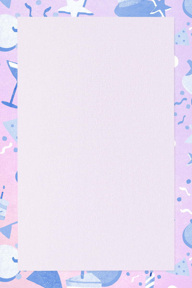 紫色生日矩形框psd可爱庆典