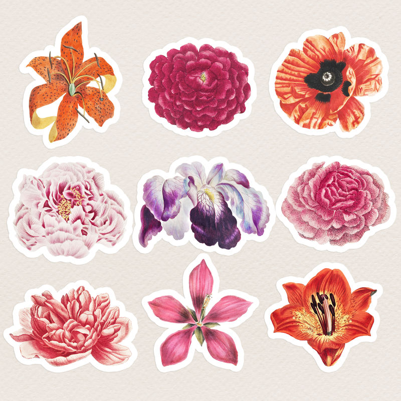 复古花卉贴纸系列