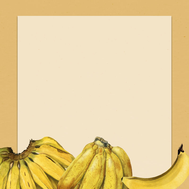 手绘天然新鲜香蕉图案框架