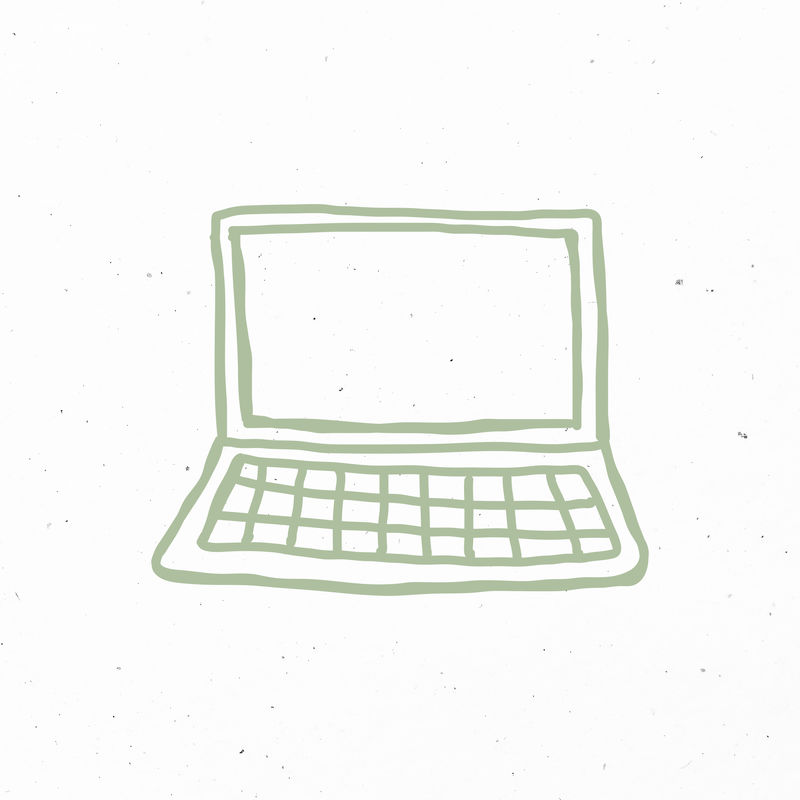 绿色手绘笔记本电脑psd图标
