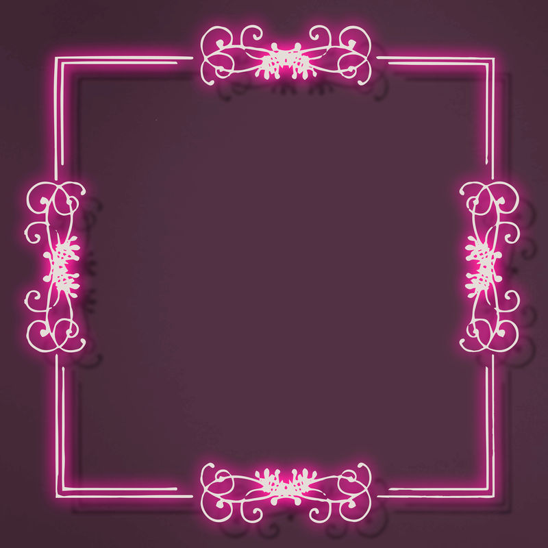 粉红霓虹花丝框架向量