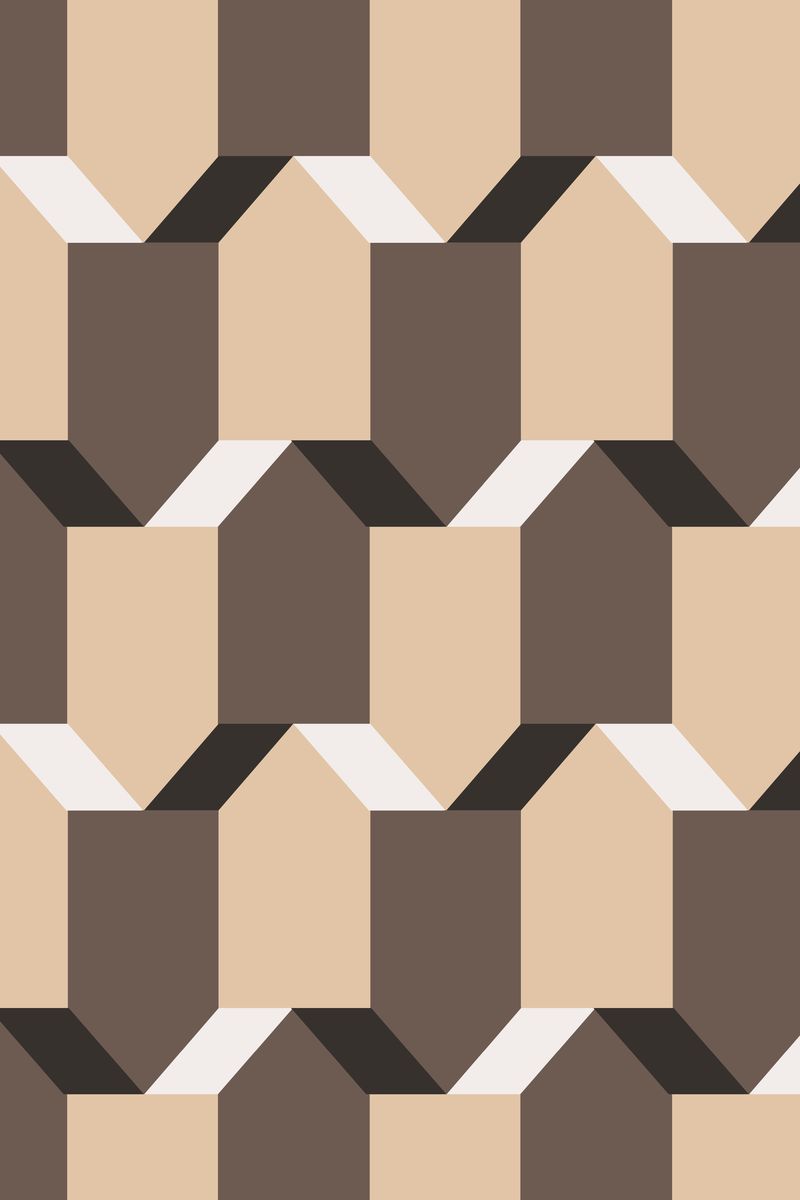 简单风格的五角大楼3D几何图案矢量棕色背景