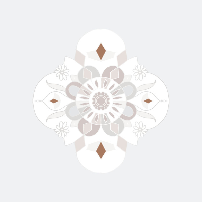 曼荼罗元素矢量花卉插画手绘