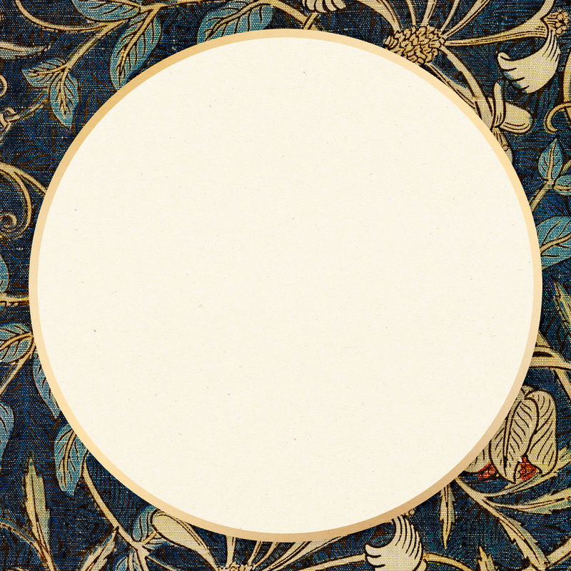 威廉·莫里斯艺术作品中的新艺术金银花图案框架混音