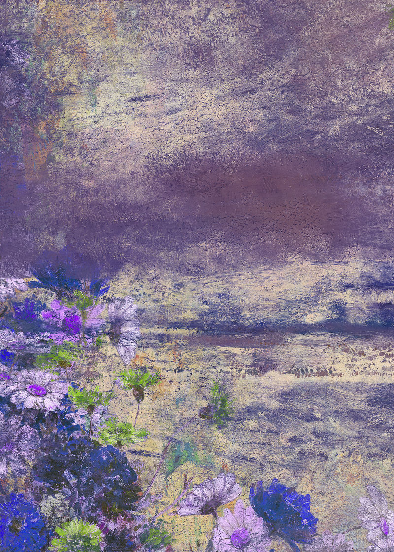 紫色花墙纹理背景