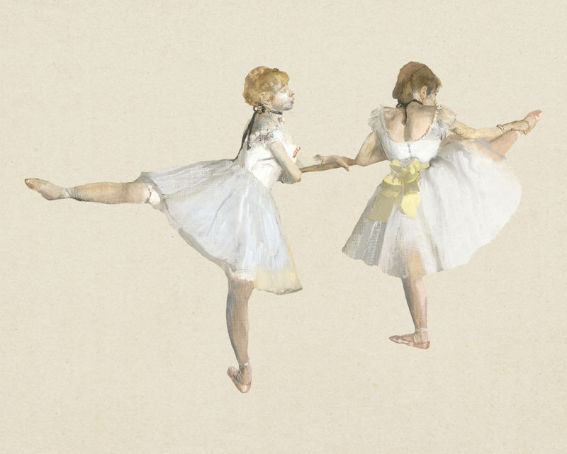 芭蕾舞演员由著名法国艺术家埃德加·德加的作品混合而成