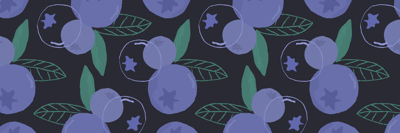 水果蓝莓图案黑色背景