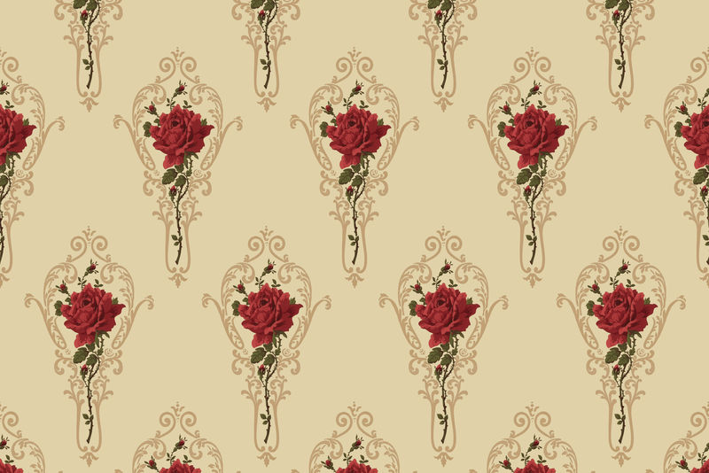 玫瑰装饰花卉图案复古背景