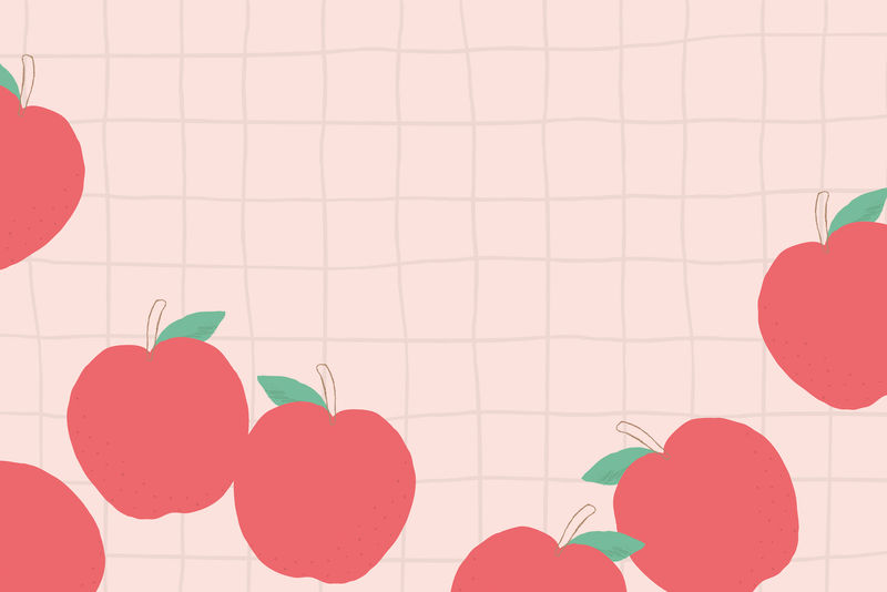 苹果角边框粉色背景网格图案