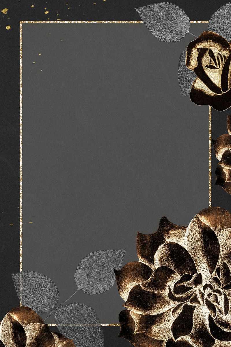 复古闪亮金玫瑰框架艺术印花由塞缪尔·杰苏伦·德·梅斯基塔（Samuel Jessuron de Mesquita）的作品混合而成