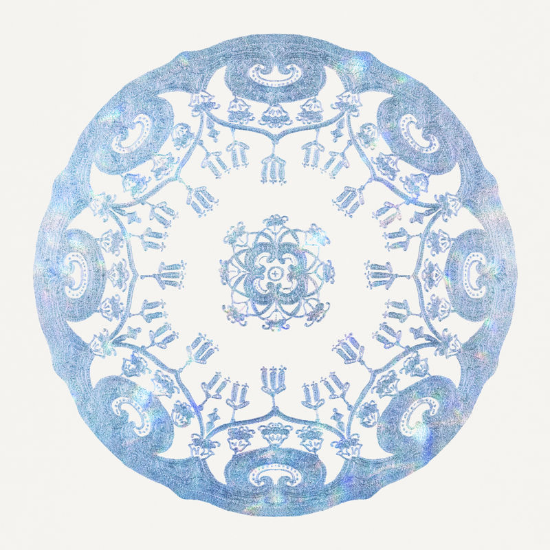 复古蓝色曼荼罗饰物由Noritake factory中国陶瓷餐具设计公司重新混合而成