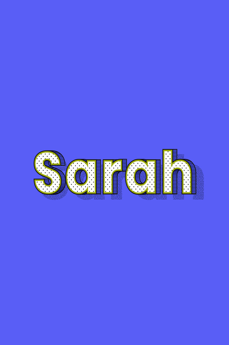 莎拉姓名字体阴影复古排版