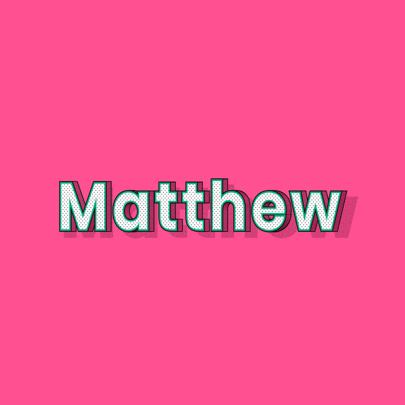 Matthew name半色调阴影样式排版