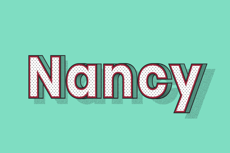女性姓名Nancy字体刻字