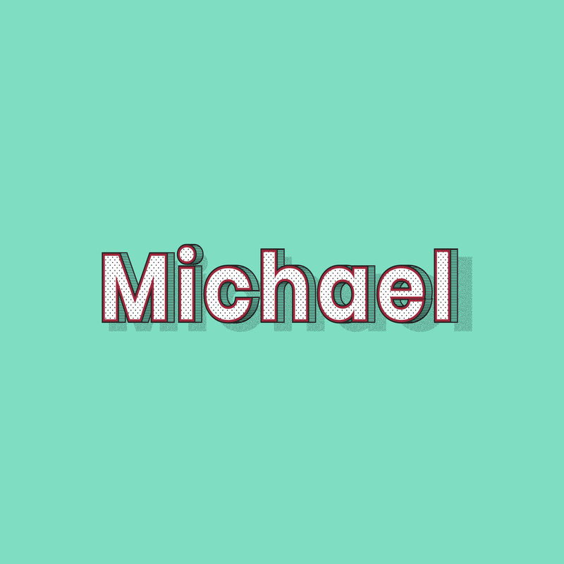 Michael姓名字体阴影复古排版