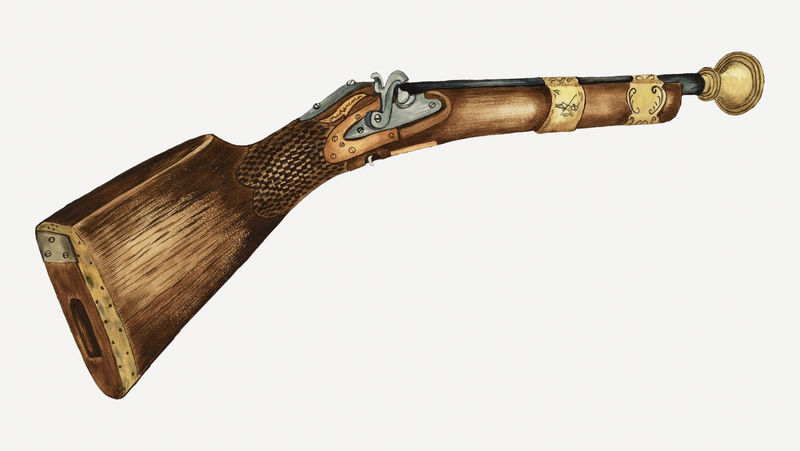 复古的布伦德布斯枪械插图由杰西·M.的作品混合而成