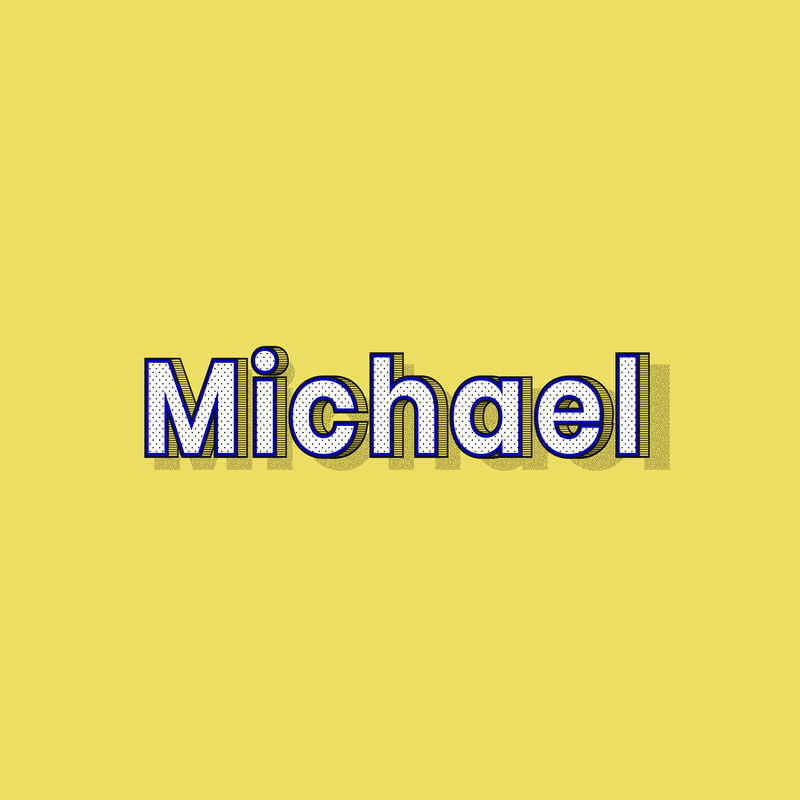 Michael name复古点式设计