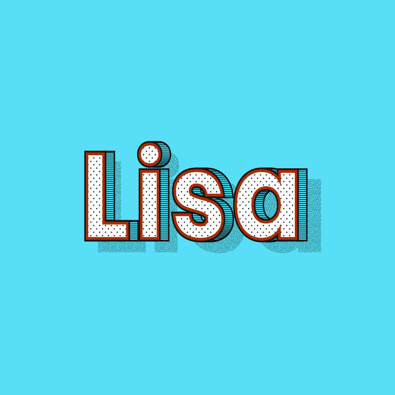 Lisa name半色调阴影样式排版
