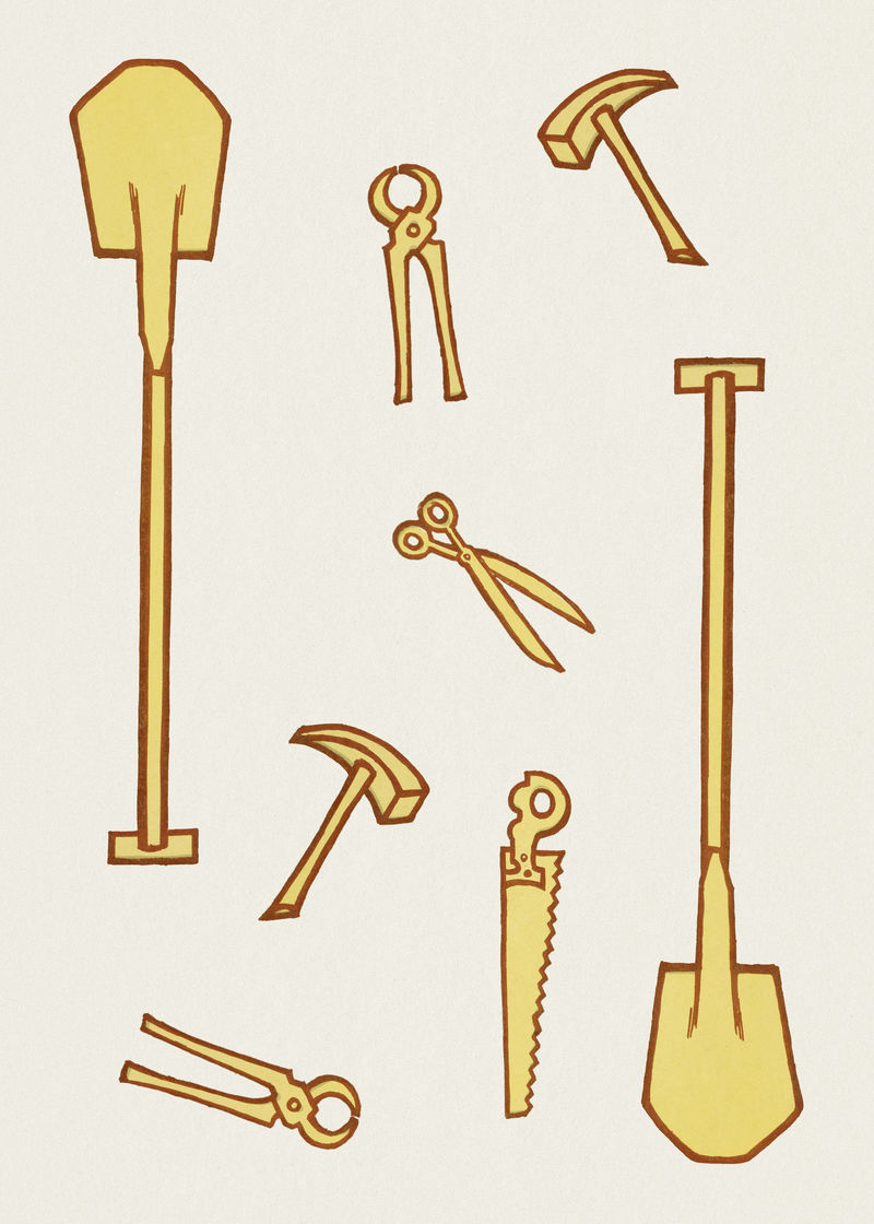 家庭工具集从Jan Toorop的艺术品中重新混合