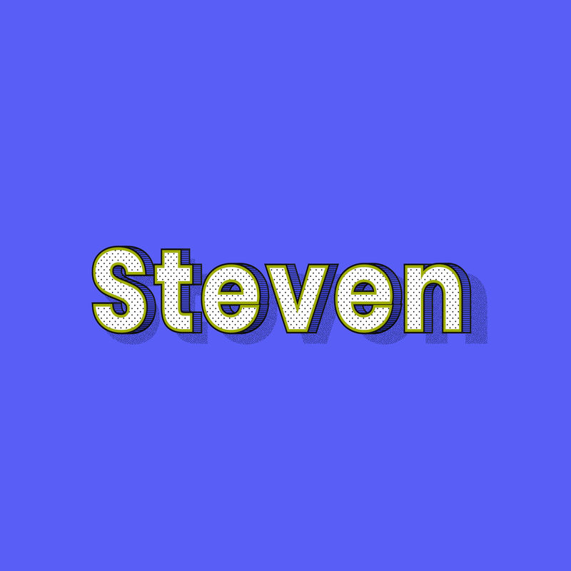 Steven name复古点式设计