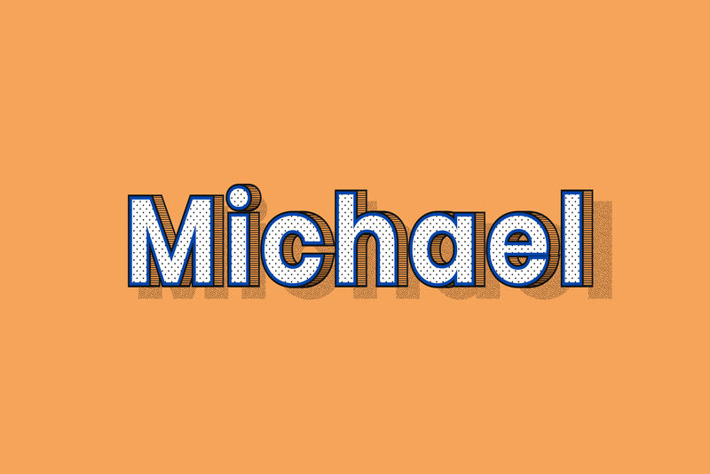 男性姓名Michael排版文字