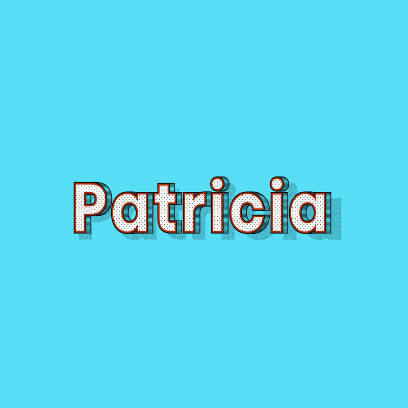 Patricia name半色调阴影样式排版