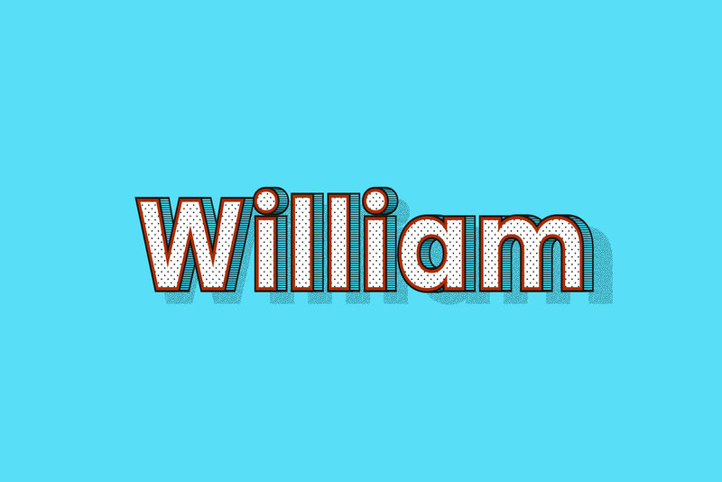 William name半色调阴影样式排版