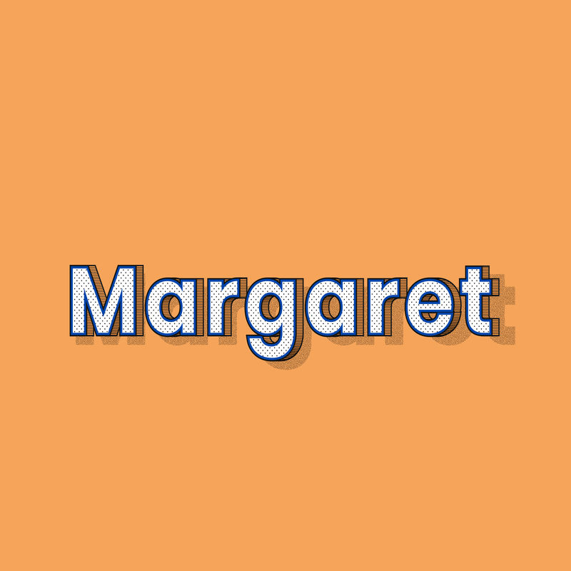 Margaret name复古点缀式设计