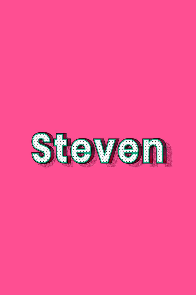 史蒂文姓名字体阴影复古排版