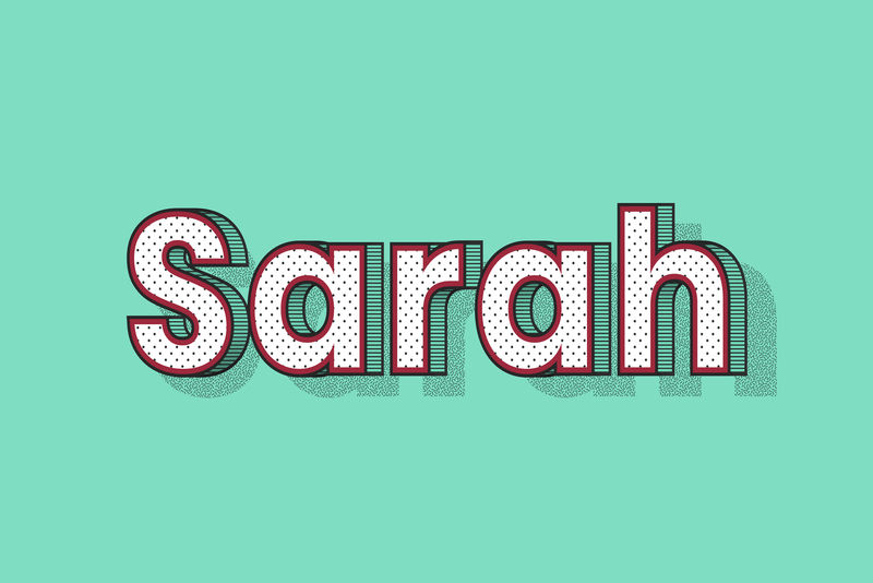 莎拉女性姓名复古波尔卡圆点字体