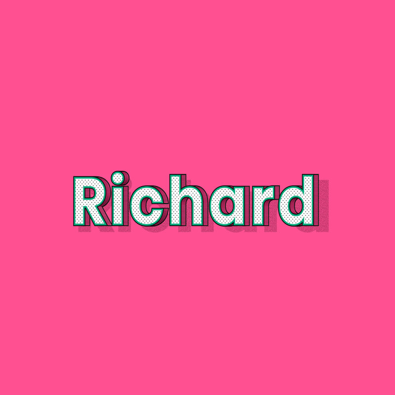 Richard name复古点式设计