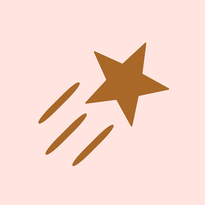 星星粉红色背景上平坦棕色的闪亮图标