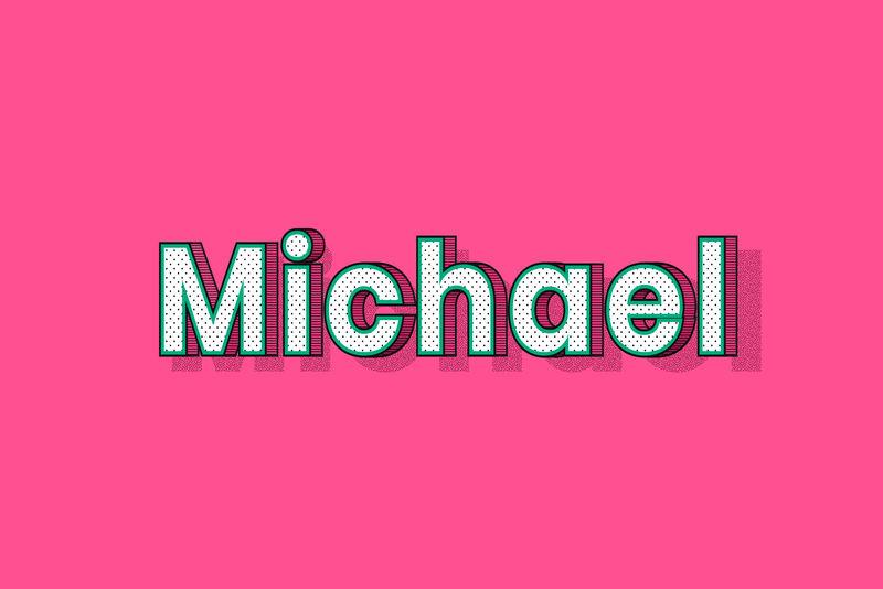 Michael男性姓名复古波尔卡圆点字体