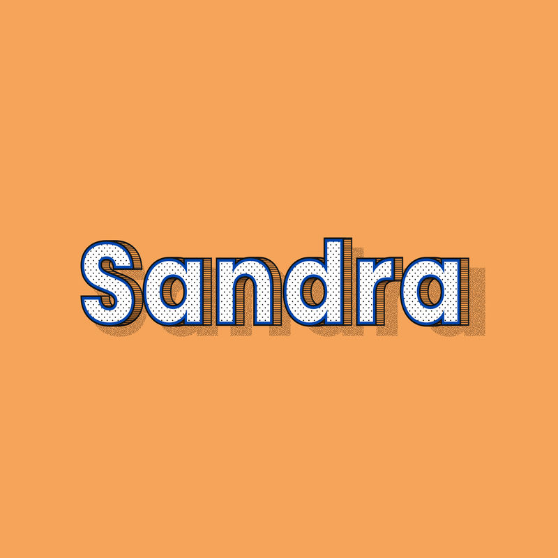 桑德拉姓名复古点式设计