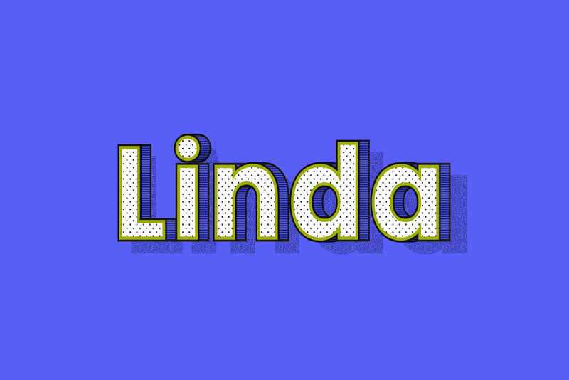 琳达女性姓名复古波尔卡圆点字体