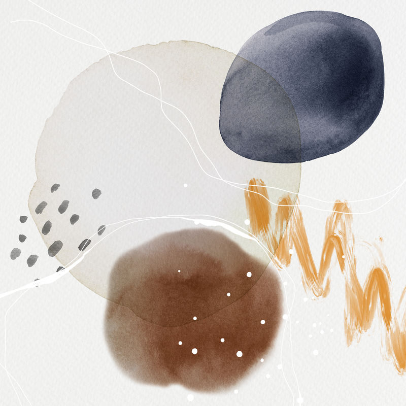 彩色抽象水彩圈社交广告模板插画