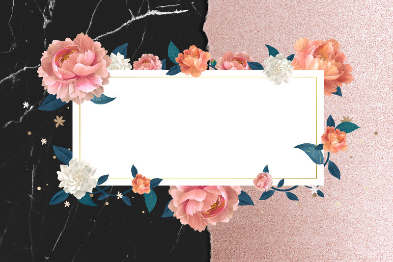 空白花卉横幅模板插图