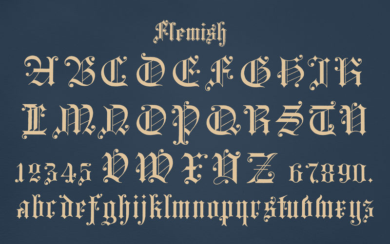来自Drughtsman的佛兰德风格字体&#x27；赫尔曼·埃塞尔的s字母表（1845-1908）
