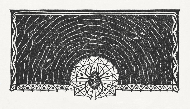 复古边框psd蜘蛛网印花由Gerrit Willem Dijsselhof的艺术品混合而成