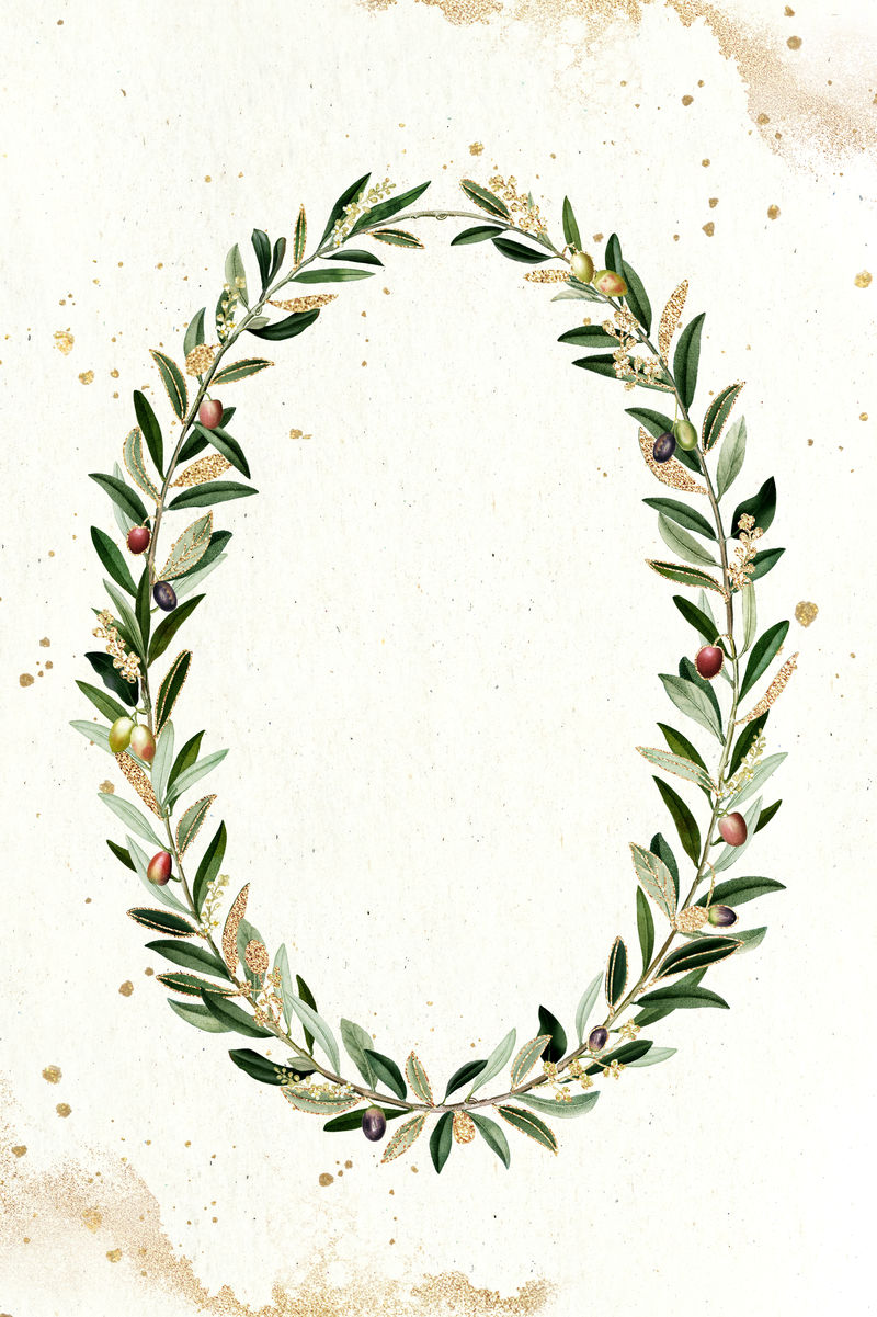 橄榄花环设计元素插图