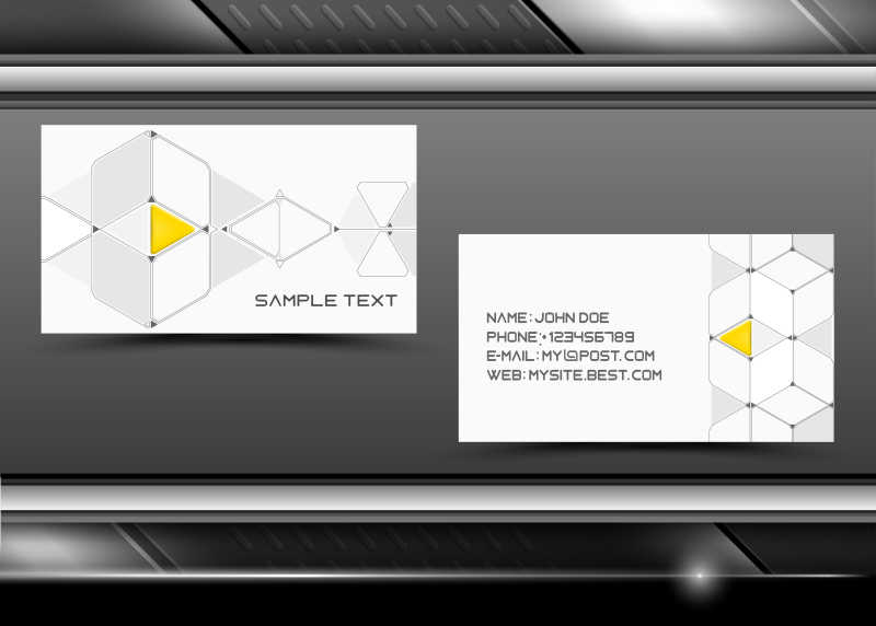 创意几何分割的矢量名片设计模板