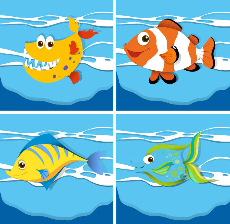 矢量的海洋动物插画